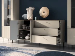 ML Meble Komody*Kaszmirowa komoda z szafką i dwiema szufladami Sophie 04 2D3S