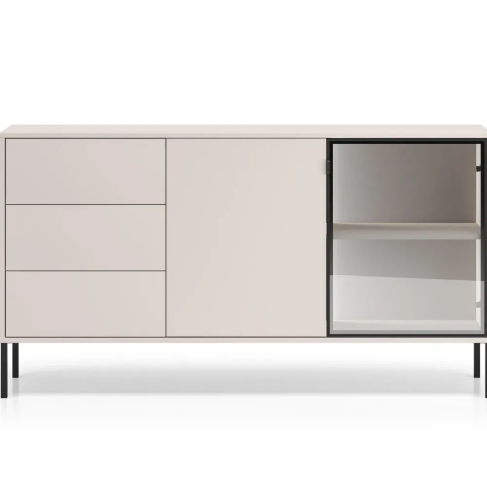 ML Meble Komody Do Biura|Komody Młodzieżowe*Kaszmirowa komoda z szufladami i witryna Barnee 02