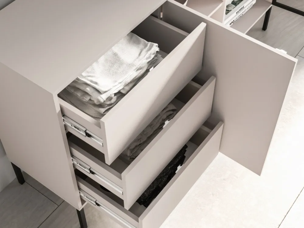 ML Meble Komody Do Biura|Komody Młodzieżowe*Kaszmirowa komoda z szufladami i witryna Barnee 02