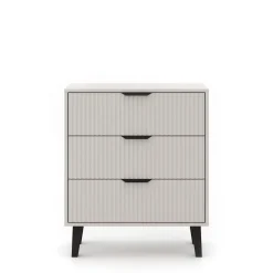 Mebelbos Komody Do Biura|Komody Do Przedpokoju*Kaszmirowa komoda z trzema szufladami 3S, ryflowane fronty BORG DUO