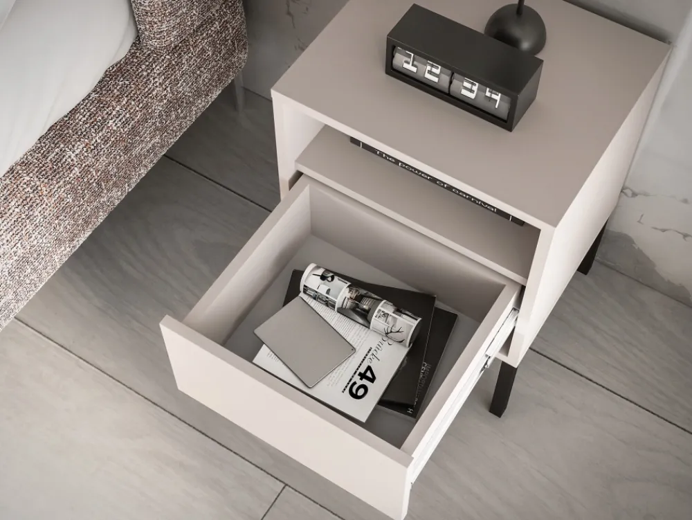 ML Meble Szafki Nocne Do Pokoju Młodzieżowego|Szafki Nocne Do Sypialni*Kaszmirowa szafka nocna na wysokich nóżkach Barnee 05