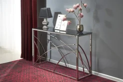 Halmar Biurka*KN5 kosolka, stelaż - srebrny, szkło - dymiony (1p=1szt)1 sztuka