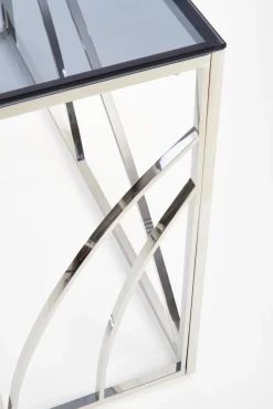 Halmar Biurka*KN5 kosolka, stelaż - srebrny, szkło - dymiony (1p=1szt)1 sztuka