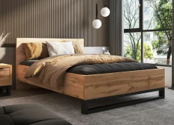 Helvetia Łóżka Do Sypialni|Łóżka Drewniane*Łóżko do sypialni 140x200 bez stelaża Halle S dąb wotan