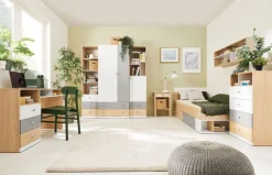 Dzieci Meblar Łóżka Młodzieżowe|Łóżka Do Pokoju Dziecięcego*Łóżko młodzieżowe 90 PIXEL PX14 L/P szary,dąb biszkoptowy