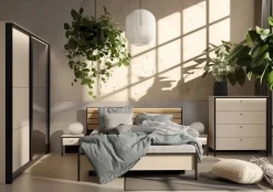 Lenart Łóżka Do Sypialni*Łóżko sypialniane szerokie 180 ENNA EN-02 beż piaskowy