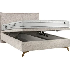 Hauss Łóżka Do Sypialni|Łóżka Tapicerowane*Łóżko tapicerowane 160x200 slim Kama beżowe Puente 06