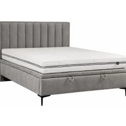 Hauss Łóżka Do Sypialni|Łóżka Tapicerowane*Łóżko tapicerowane 160x200 z pionowymi przeszyciami Koral szare Ditra New 16