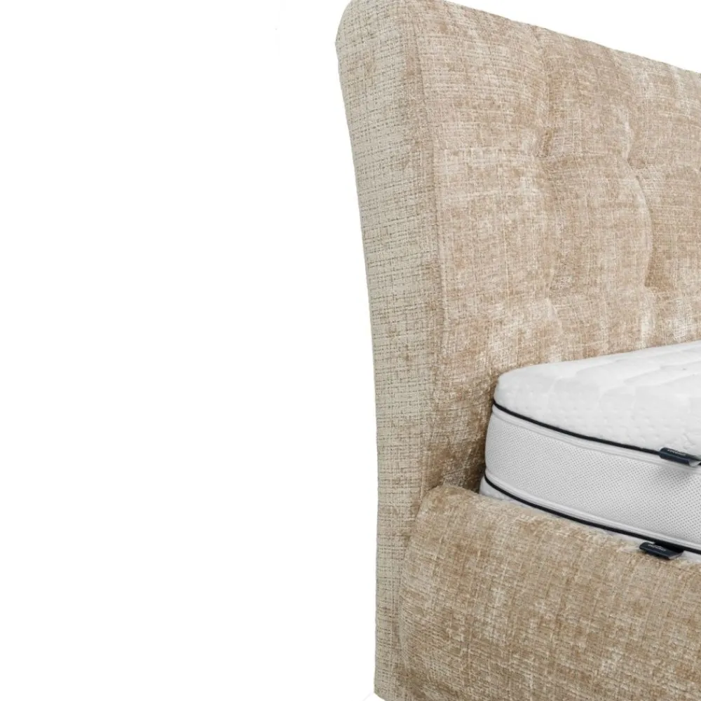 Hauss Łóżka Do Sypialni|Łóżka Tapicerowane*Łóżko tapicerowane 160x200 z półokragłymi bokami Luxor beżowe Cremona 14