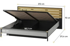 Lenart Łóżka Do Sypialni|Łóżka Drewniane*Łóżko 180x200 z pojemnikiem i oświetleniem Gris GS-02