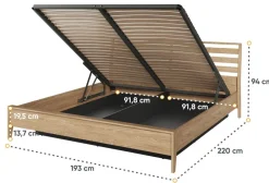 Lenart Łóżka Drewniane*Łóżko 180x200 z pojemnikiem na pościel Cozy CZ-02(180) dąb olejowany