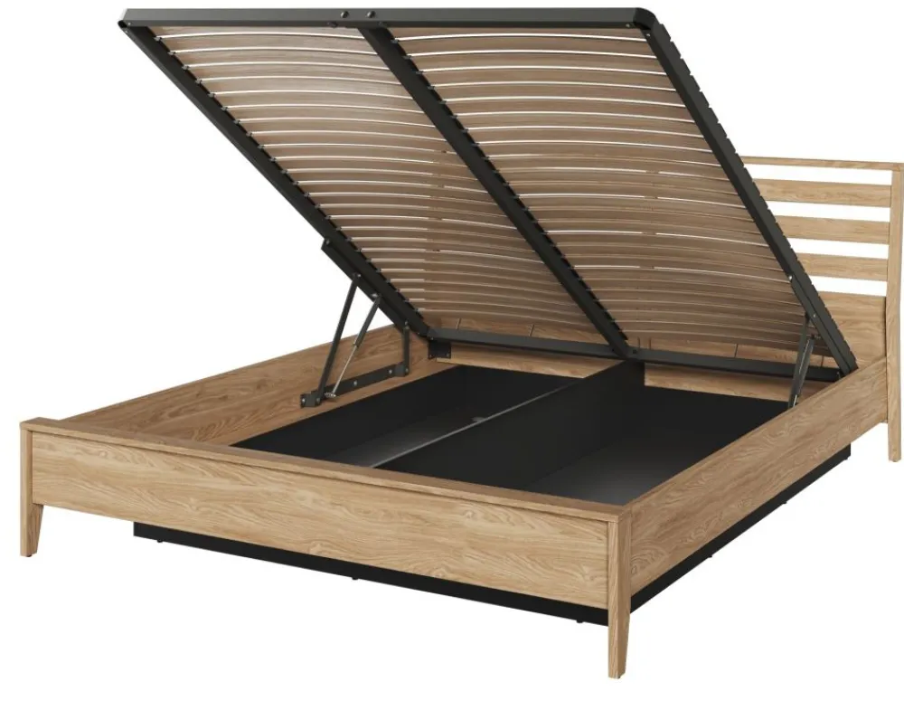 Lenart Łóżka Do Sypialni|Łóżka Drewniane*Łóżko 160x200 z pojemnikiem na pościel Cozy CZ-02(160) dąb olejowany
