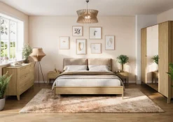 Lenart Łóżka Do Sypialni|Łóżka Drewniane*Łóżko 160x200 z pojemnikiem na pościel Cozy CZ-02(160) dąb olejowany