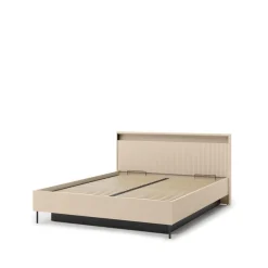 Lenart Łóżka Do Sypialni*Łóżko z oświetleniem i pojemnikiem do sypialni 160x200 TREND TS-03(160) Beż piaskowy + czarny