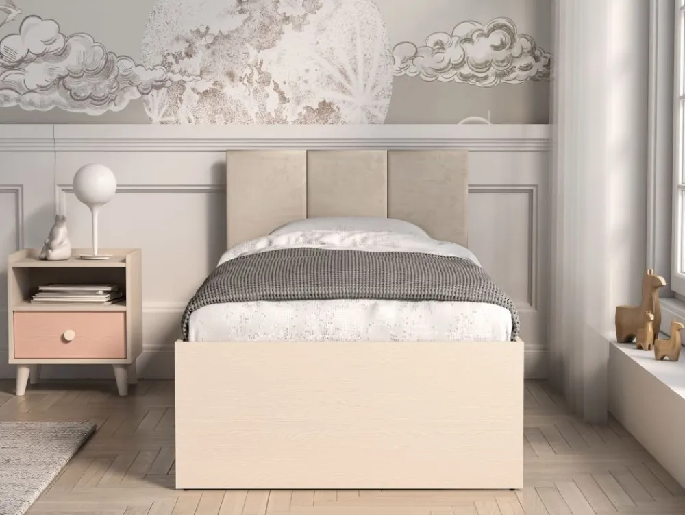 Dzieci ML Meble Łóżka Młodzieżowe|Łóżka Do Pokoju Dziecięcego*Łóżko z tapicerowanym zagłówkiem Mevel 08