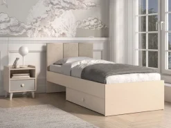 Dzieci ML Meble Łóżka Młodzieżowe|Łóżka Do Pokoju Dziecięcego*Łóżko z tapicerowanym zagłówkiem Mevel 08