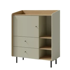 Meblar Komody Do Przedpokoju|Komody Młodzieżowe*Komoda 95 cm z szafką i szufladami do pokoju Alessio AE9 eukaliptus