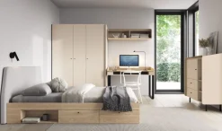 Meblar Komody Do Przedpokoju|Komody Młodzieżowe*Komoda 95 cm z szufladami i szafką do pokoju Alessio AE9 beż piaskowy