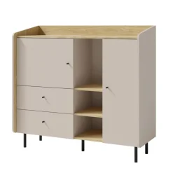 Meblar Komody Do Przedpokoju|Komody Młodzieżowe*Komoda 125 cm z szufladami i szafką do pokoju Alessio AE8 beż piaskowy