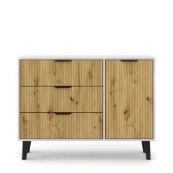 Mebelbos Komody Do Biura|Komody Do Przedpokoju*Komoda 3D1S kazmir i dąb artisan, ruflowane fronty BORG DUO