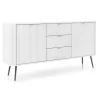 Piaski Komody Do Jadalni|Komody Do Salonu*Komoda dwudrzwiowa z trzema szufladami lamelowymi frontami Zova biała
