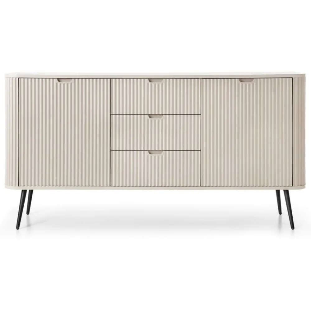 Piaski Komody Do Jadalni|Komody Do Salonu*Komoda dwudrzwiowa z trzema szufladami lamelowymi frontami Zova kaszmirowa