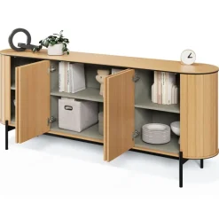 Lenart Komody Do Sypialni|Komody Do Salonu*Komoda półokrągła Rotto RT-04 dąb vincenza/eukaliptus