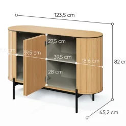 Lenart Komody Do Jadalni|Komody Do Sypialni*Komoda półokrągła Rotto RT-02 dąb vincenza/eukaliptus