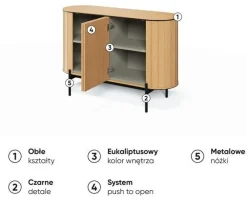 Lenart Komody Do Jadalni|Komody Do Sypialni*Komoda półokrągła Rotto RT-02 dąb vincenza/eukaliptus