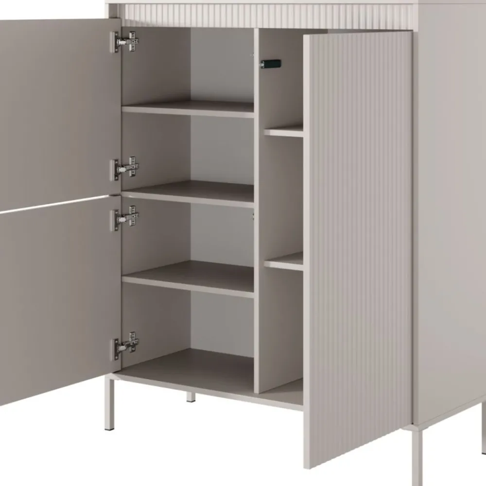 Laski Meble Komody Do Przedpokoju|Komody Do Sypialni*Komoda ryflowana wysoka Senso 3d beżowa