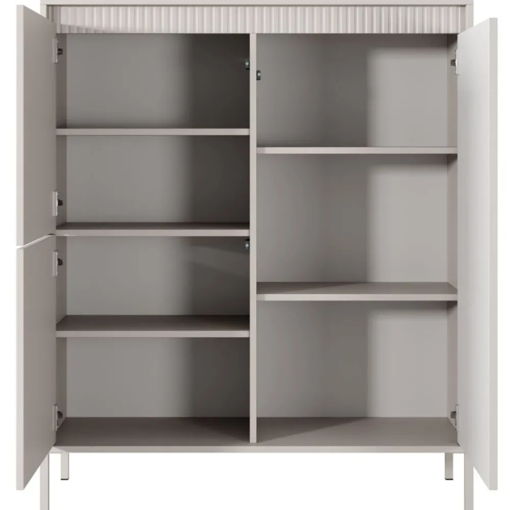 Laski Meble Komody Do Przedpokoju|Komody Do Sypialni*Komoda ryflowana wysoka Senso 3d beżowa