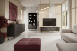 Laski Meble Komody Do Biura|Komody Do Przedpokoju*Komoda ryflowana z szufladami Lante 163 6S czarna