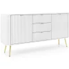 Piaski Komody Do Jadalni|Komody Do Salonu*Komoda ryflowana z trzema szufladami  Zova biała