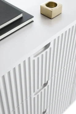 Piaski Komody Do Jadalni|Komody Do Salonu*Komoda ryflowana z trzema szufladami  Zova biała