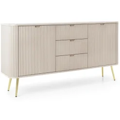 Piaski Komody Do Jadalni|Komody Do Salonu*Komoda ryflowana z trzema szufladami  Zova kaszmirowa