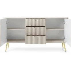 Piaski Komody Do Jadalni|Komody Do Salonu*Komoda ryflowana z trzema szufladami  Zova kaszmirowa