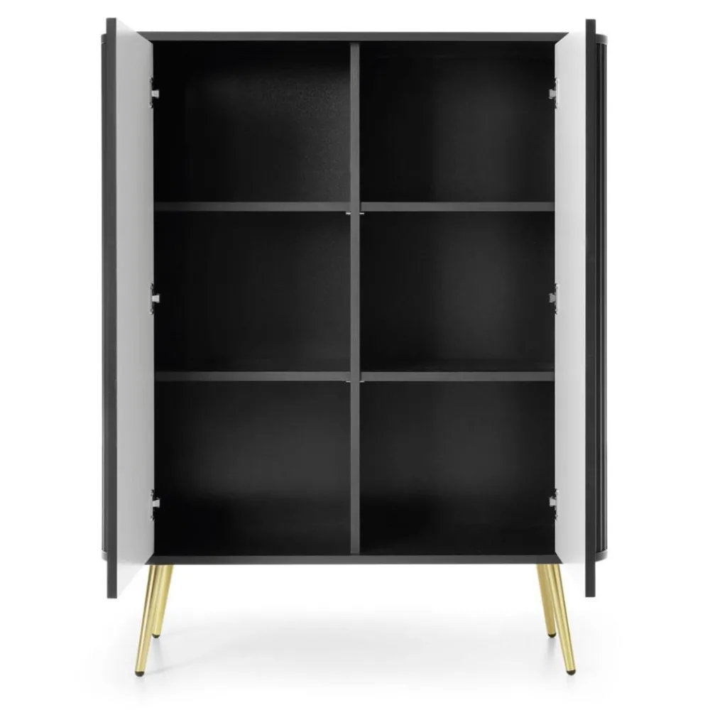 Piaski Komody Do Jadalni|Komody Do Salonu*Komoda wysoka ryflowana dwudrzwiowa Zova czarna