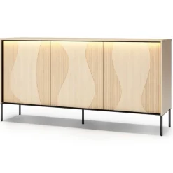 Lenart Komody Do Przedpokoju|Komody Do Jadalni*Komoda z oświetleniem LED Flow FW-03 dąb vincenza bielona/czarny