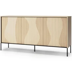 Lenart Komody Do Przedpokoju|Komody Do Jadalni*Komoda z oświetleniem LED Flow FW-03 dąb vincenza bielona/czarny