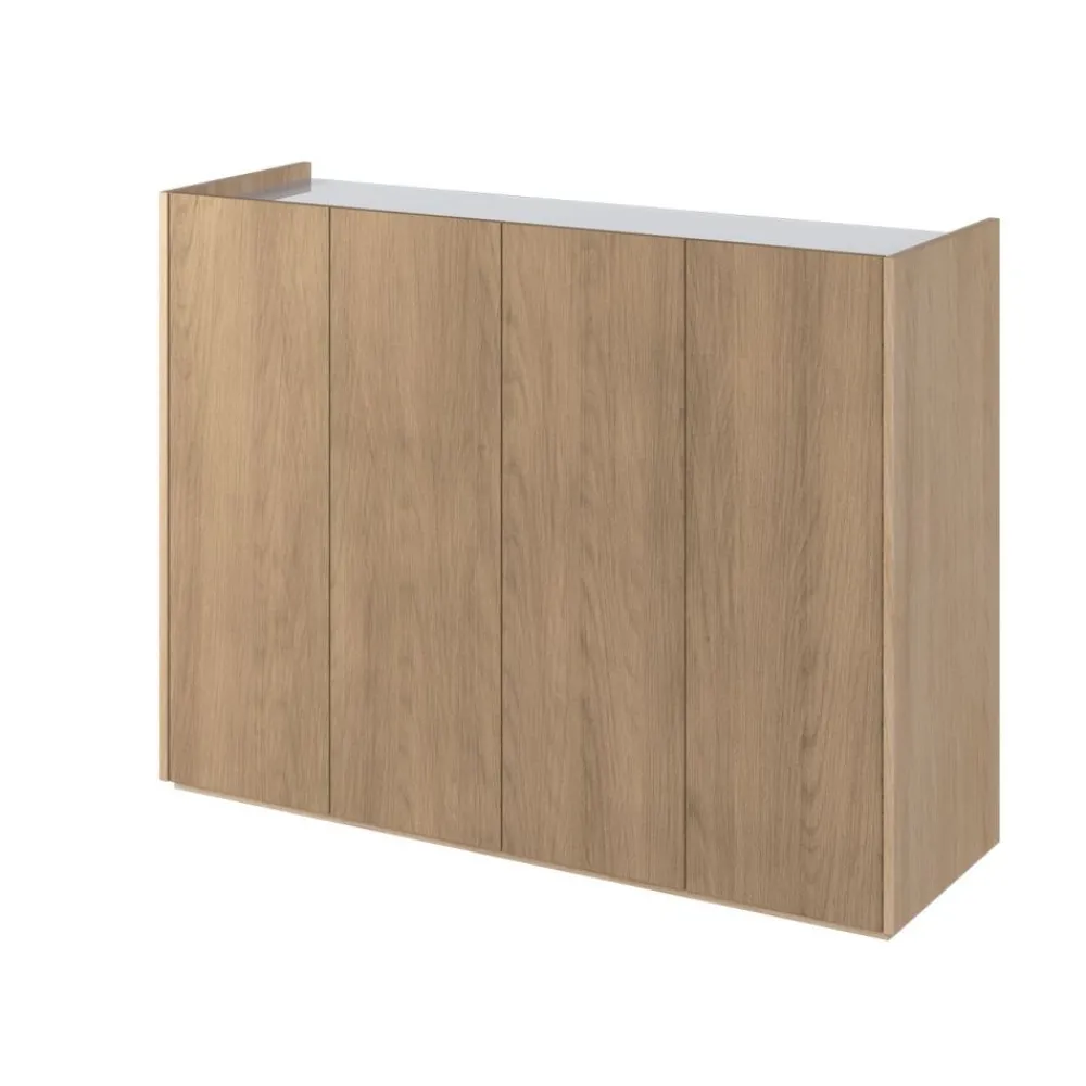 Lenart Komody Do Biura|Komody Do Przedpokoju*Komoda z półkami podświetlana LED dąb scandi Easy EA-02 4D