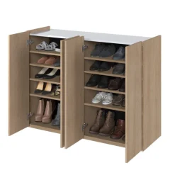 Lenart Komody Do Biura|Komody Do Przedpokoju*Komoda z półkami podświetlana LED dąb scandi Easy EA-02 4D