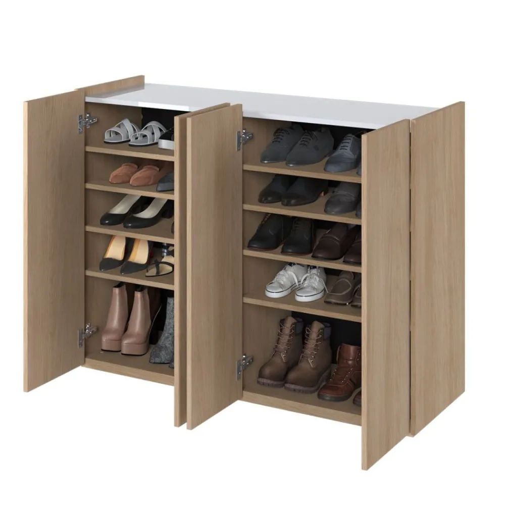 Lenart Komody Do Biura|Komody Do Przedpokoju*Komoda z półkami podświetlana LED dąb scandi Easy EA-02 4D