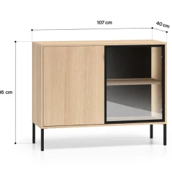 ML Meble Komody Do Biura|Komody Do Przedpokoju*Komoda z podświetlaną witryną Barnee 03