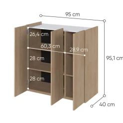 Lenart Komody Do Biura|Komody Do Przedpokoju*Komoda z podświetleniem LED i półkami Easy EA-03 3D
