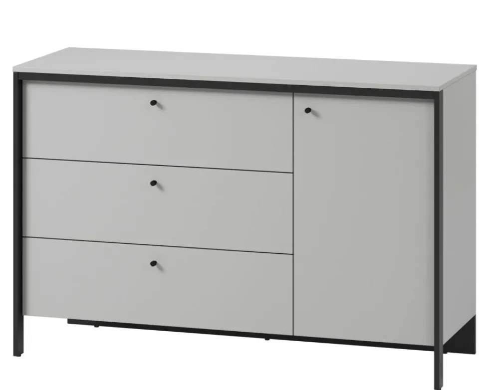 Lenart Komody*Komoda z szufladami i półkami szara Gris GS-04