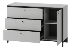 Lenart Komody*Komoda z szufladami i półkami szara Gris GS-04