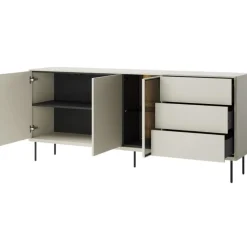 Lenart Komody Do Jadalni|Witryny Do Jadalni*Komoda z szufladami i witryną Epiro EP-05 kaszmirowa + dąb ciemny