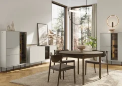 Lenart Komody Do Jadalni|Witryny Do Jadalni*Komoda z szufladami i witryną Epiro EP-05 kaszmirowa + dąb ciemny