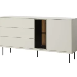 Lenart Komody Do Jadalni|Witryny Do Jadalni*Komoda z szufladami i witryną Epiro EP-04 kaszmirowa + dąb ciemny