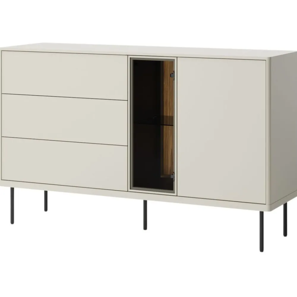 Lenart Ławy I Stoliki Do Pokoju Młodzieżowego|Ławy I Stoliki Do Salonu*Komoda z szufladami przeszklona Epiro EP-03 kaszmirowa + dąb ciemny